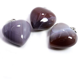 Подвеска Сердечко объемное из камня Бразильский агат - денежный магнит 2см