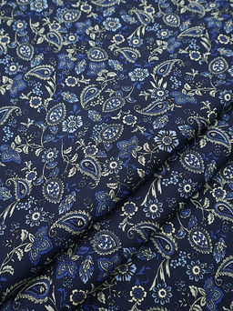 Импорт. хлопок Линиза цв.чернильный, ш.1.45м, хлопок-100%, 100гр/м.кв - Купава фото 2