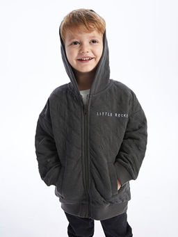 Kap??onlu Uzun Kollu Erkek Bebek Fermuarl? Sweatshirt