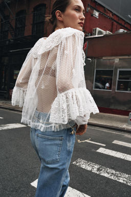 SEMI-SHEER ROMANTIC BLOUSE - Zara фото 11