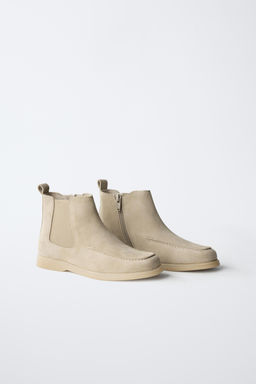 LEATHER DECK ANKLE BOOTS - Zara фото 9