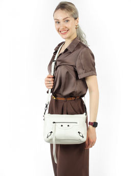 LACCOMA сумка АЛ3078-2П-белый натуральная кожа хлопок