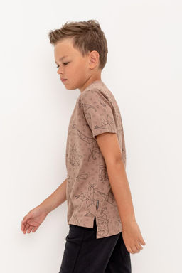 КР 302160/холодный какао,динозавры фуфайка для мал