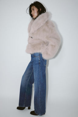 SHORT FAUX FUR COAT WITH TOGGLES - Zara фото 5