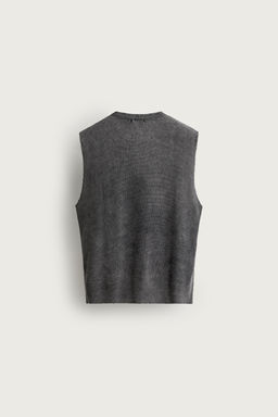 CAMISETA TANK PUNTO LAVADO ESTAMPADO / Negro - Zara фото 8