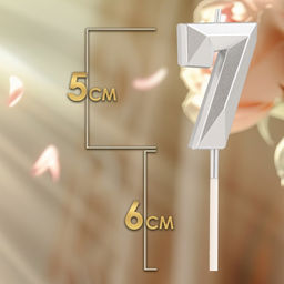 Свеча в торт на шпажке «Алмаз», цифра 7, серебряная, 5×2.6 см