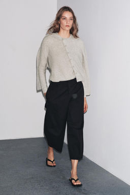 BASIC 100% WOOL KNIT CARDIGAN