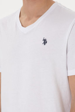 Erkek Regular Fit V Yaka Siyah Basic Ti__rt