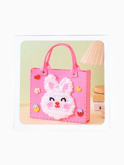 Набор для создания сумки из фетра "Зайка", цвет розовый