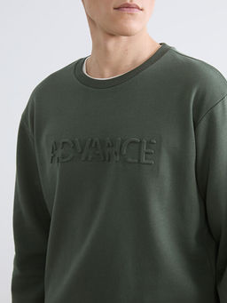 Bisiklet Yaka Bask?l? Erkek Sweatshirt
