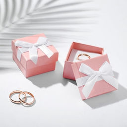 Цена за 6 шт. Коробочка подарочная под кольцо/серьги «Нежность», 5×5 (размер полезной части 4.5×4.5 см), розовая, вставка белая