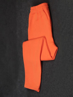 M047 ORANGE Брюки спортивные женские на флисе (100% хлопок) 7986