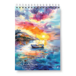 Светоч А228 Альбом для акварели, 200 г/м2 A4 29.5 х 21 см 2 шт. на гребне 24 л. 01602 О море, море