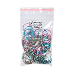Фурнитура металл Micron MK-03 Кольцо цв. ассорти d внутр. 18 мм СК/Распродажа 75 шт в пакете голубой/зеленый/розовый