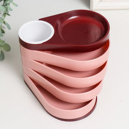 Шкатулка для украшений пластик Капелька. Пять уровней розовая 15,5х9,5х11 см - Simaland фото 2