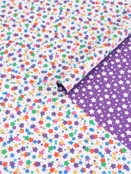 Цена за 10 шт. Бумага упаковочная глянцевая двухсторонняя «Звёзды», 70 × 100 см