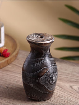 Ваза для сухоцветов «Милена», 8×8×15 см, дерево джати, тёмно-коричневая