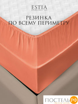 Простыня на резинке Estia ОРНЕЛЛА тенсель оранж. фото 7