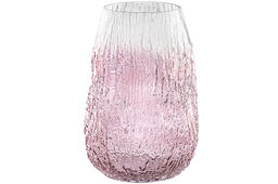 Ваза 20*20*30 см 6 л, бело-бордовый, стекло