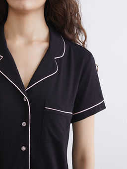 G?mlek Yaka Kad?n Pijama Tak?m