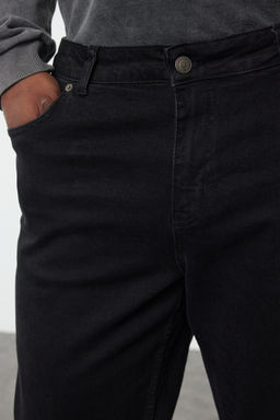 Erkek Siyah Regular Fit Buyuk Beden Denim Kot Jeans TMNAW25CJ00000