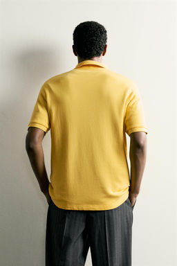 SUDADERA POLO REGULAR FIT MANGA CORTA / Amarillo - Zara фото 3