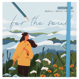 Аква-колор IZO-SBS-0840 Скетчбук 200 г/м2 200 г/м2 20 х 20 см твердый переплет 40 л. 01_for the soul_blue