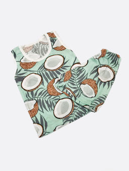 Майка с шортами кокосы, арт.kC-KS049-SU, ткань супрем мятный - Мамин малыш фото 2