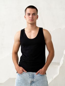 Майка хлопок 100%,черная - Binita фото 4