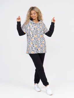 919 Костюм "Черный/буквы/оранжевый"