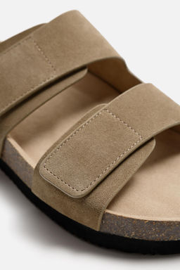 DOUBLE STRAP LEATHER SANDALS - Zara фото 6