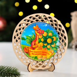 Тарелка сувенирная Пусть плодоносит круглый год Вам денежное дерево!, ламинация, d=130мм - Simaland фото 3