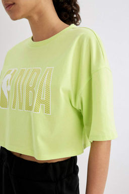 DeFactoFit Футболка Oversize с круглым вырезом и короткими рукавами NBA Wordmark  фото 5