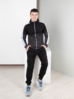 Мужской Спортивный костюм Г015 Черный-Антрацит от Спортсоло