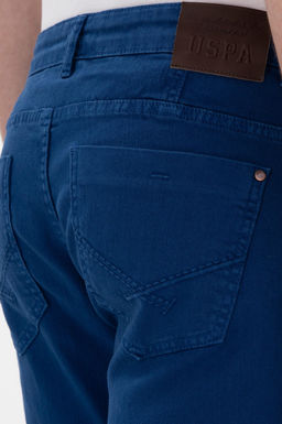 Erkek Slim Fit _ndigo Kanvas Pantolon