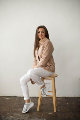 Дублёнка женская демисезонная 22565 (голубой) - Kankan фото 8