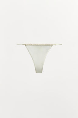 TANGA SEDA PUNTILLA / Crudo - Zara фото 5
