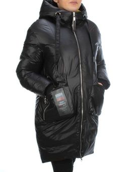 20-07 BLACK Пальто зимнее облегченное YIGAYI