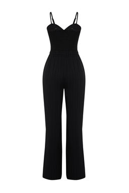 Siyah Dokuma Dokulu Bluz Pantolon Plaj Tak?m TBESS24AU00076