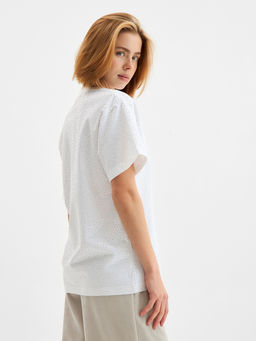 Футболка со стразами женская MIST, белая, размер S