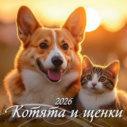 Календарь настен. перекид., на скрепке, 285*285мм, 6л., 2026г. "Котята и щенки" (0426001)