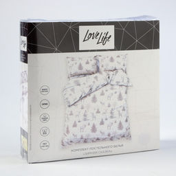 Постельное бельё LoveLife евро Зимняя сказка, 200х217см, 225х240см, 50х70см-2шт, 100%хлопок, сатин  фото 5