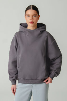 Арт. 15130 Худи женское с капюшоном 44-52 (5 шт) Цвет:серый