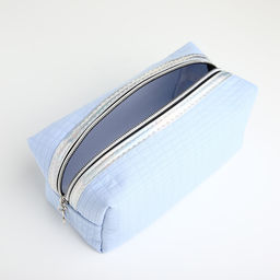 Косметичка женская на молнии, маленькая, объёмная, голубая - Simaland фото 3
