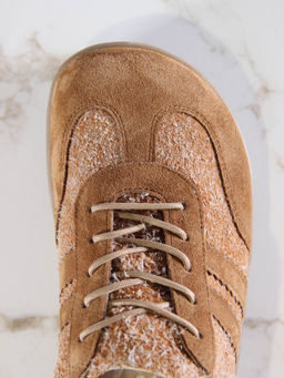 Кеды босоногие женские демисезонные 184.natabr.Джангл кемл+светло коричневая замша - Edart фото 6