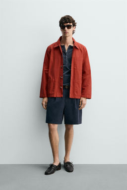 SOBRECAMISA REGULAR FIT LAVADO / Rojo