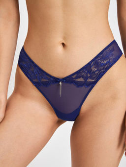 Infinity /  Трусы стринги с высокой талией жен. Marana синий