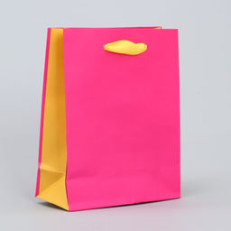 Пакет подарочный двухцветный Жёлтый-розовый, S 12 х 15 х 5.5 см