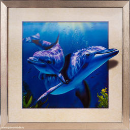 Картина 5D 40х40 003 Дельфины / ZR8210H-222411 /