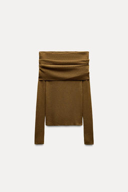 OFF-THE-SHOULDER KNIT TOP - Zara фото 4